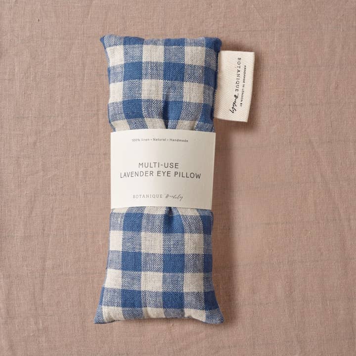 Multi-Use Lavender Eye Pillow | Linen Fara Gingham for wholesale by Botanique Workshop