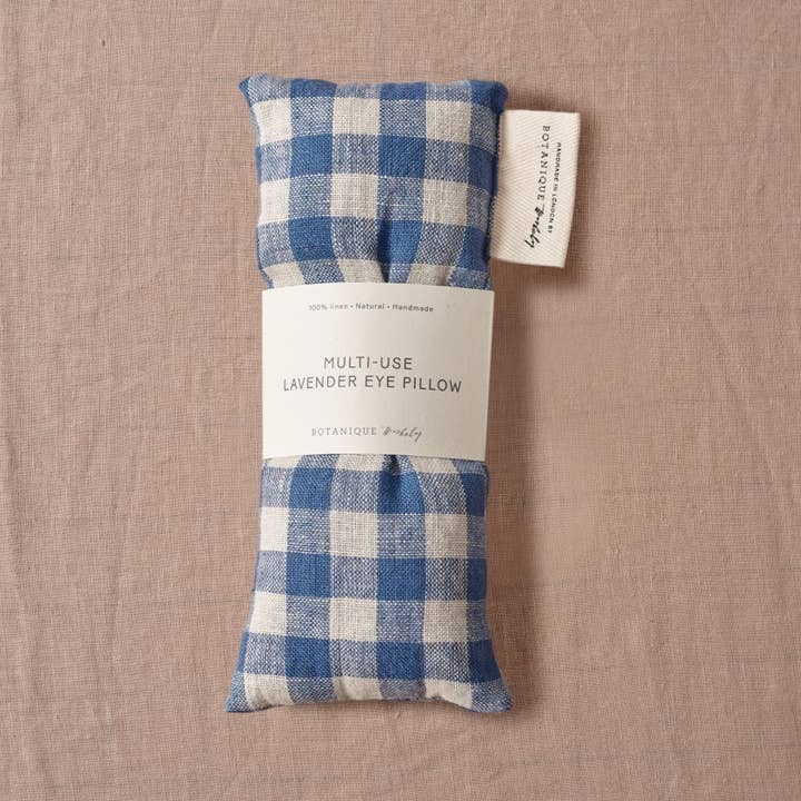 Multi-Use Lavender Eye Pillow | Linen Fara Gingham for wholesale by Botanique Workshop