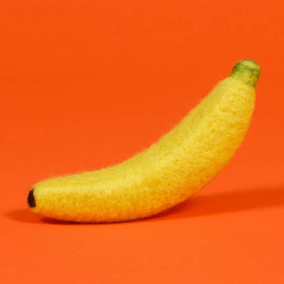 Boiled Wool Banana Dog Toy for wholesale by Ware of the Dog