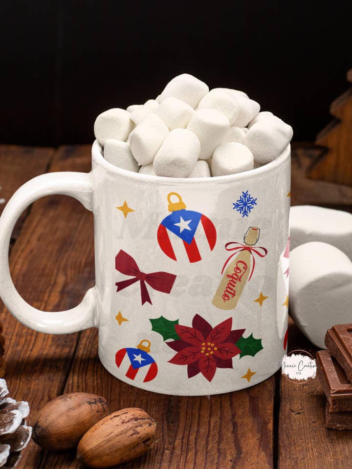Navideño Boricua Coffee mug for wholesale by Minnie Creations Co.