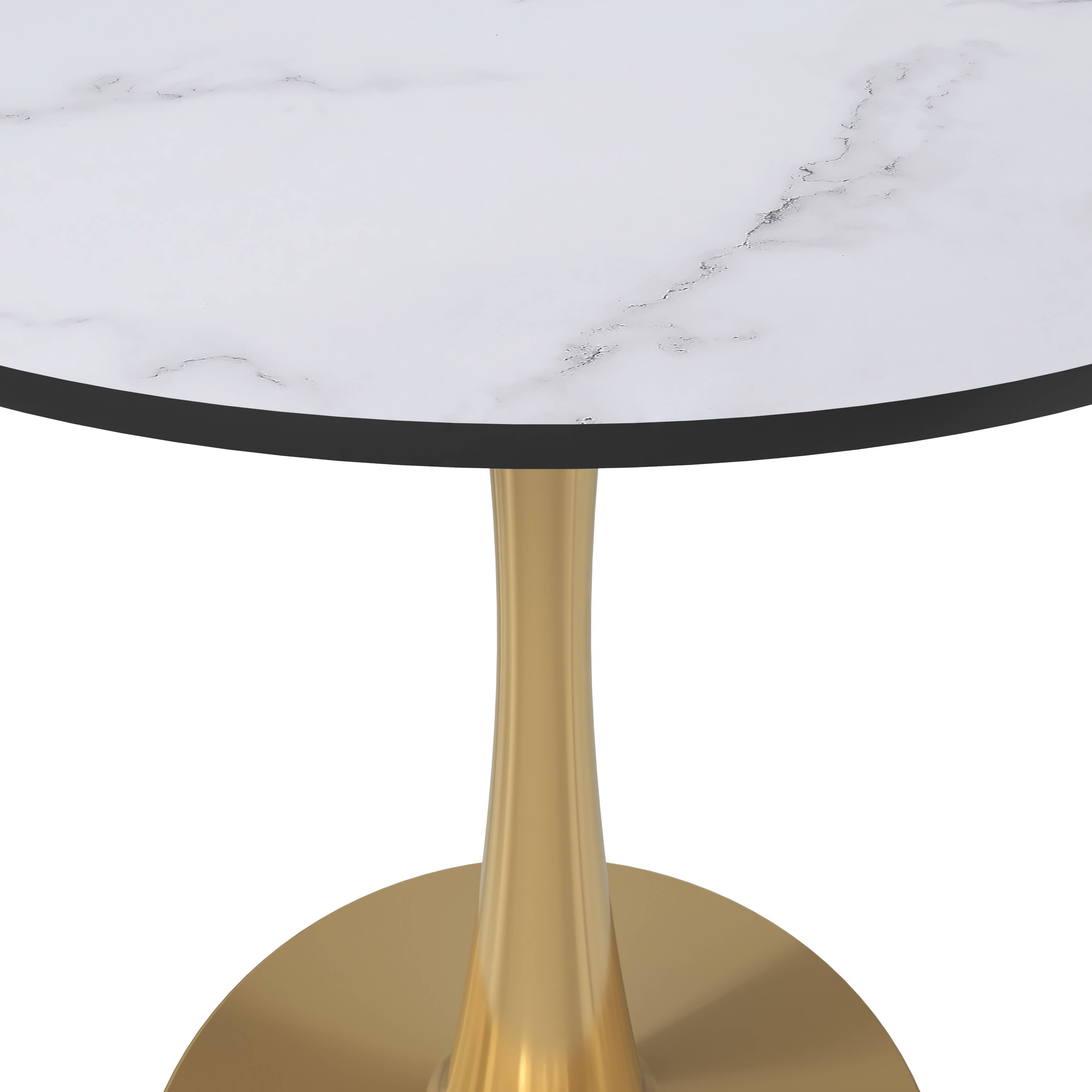 LeisureMod - Wholesale Side Table - Bristol Round Dining Table with MDF Wood Top and Gold Base11