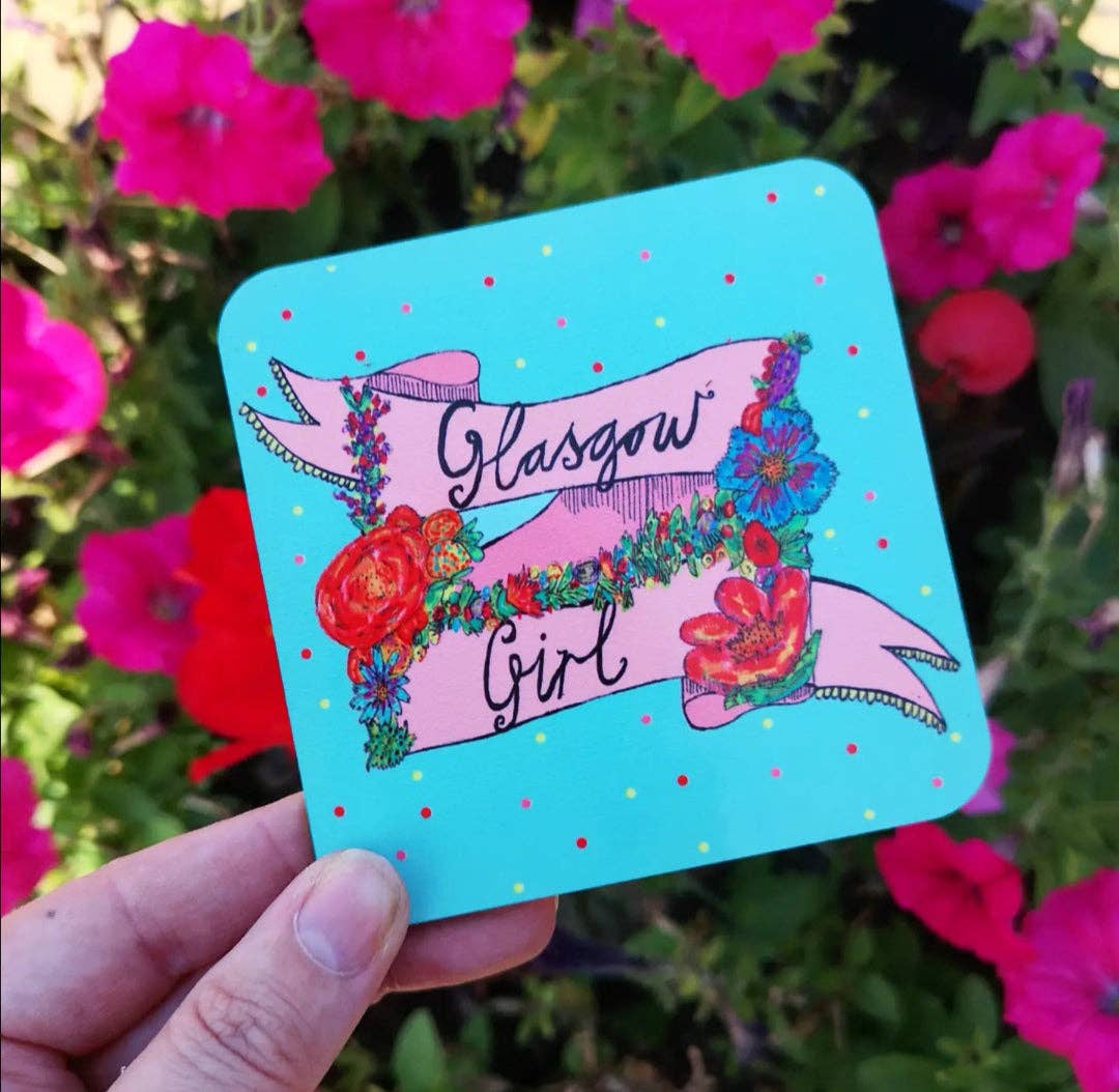 Claire Barclay Draws - Wholesale Coasters - Glasgow Girl Banner Coaster0