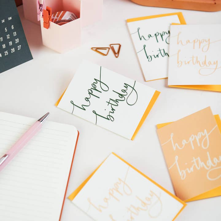 Sunshine for Breakfast – postal de parabéns por atacado – Feliz Aniversário - Mini Card - Verde2