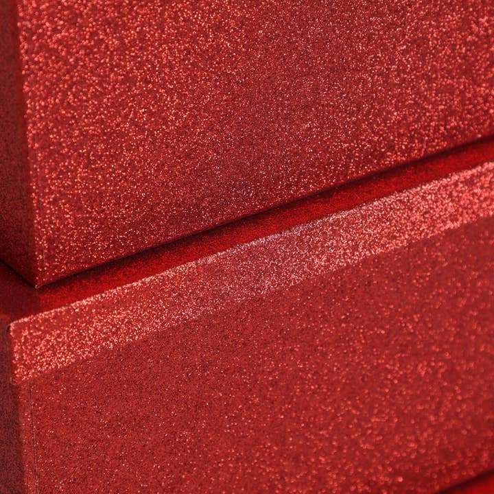 B&B - Wholesale Decorative Box - Box J/10 Glitter, Cardboard, Red Color, 47X33X23cm2