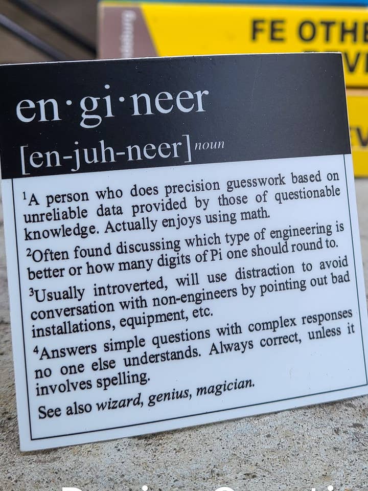 Etiqueta de definição de engenheiro por atacado de Mine Design Creations