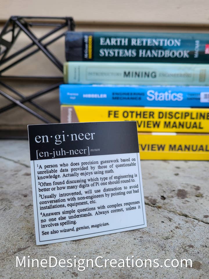 Ingeniør Definition Sticker for engroshandel hos Mine Design Creations