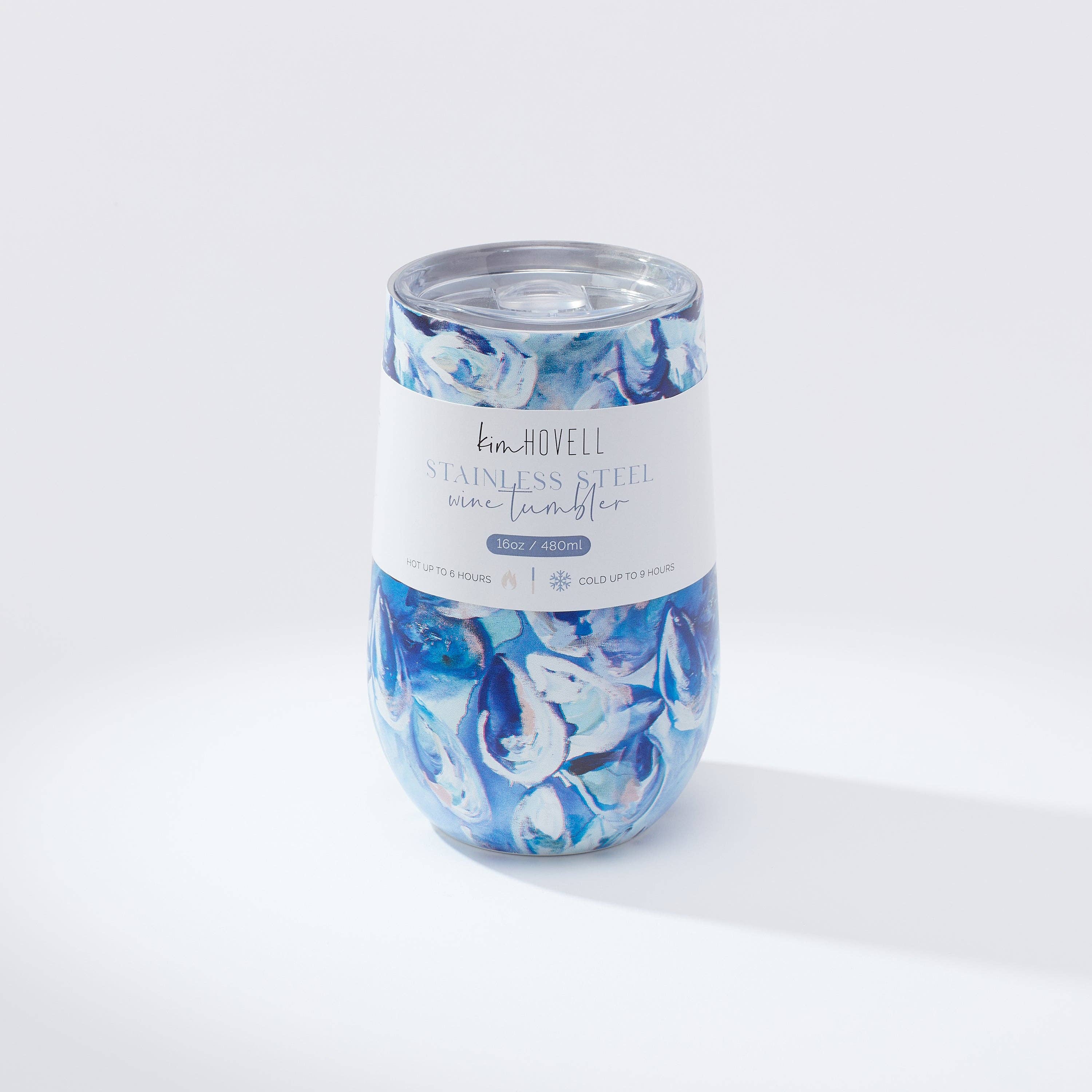 Kim Hovell Art - Wholesale Insulated Mug/Tumbler - 16oz Wine Tumbler - Azul Oysters1