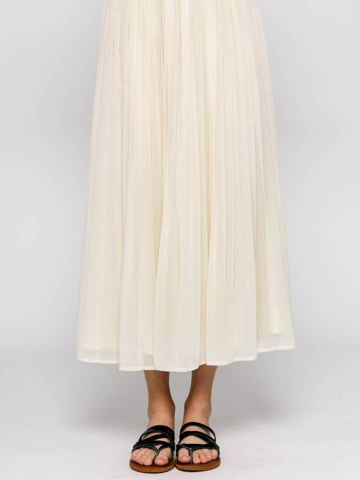 JUPE LONGUE PLISSÉE EN CHIFFON FROISSÉ - FS80190 pour la vente par Calista