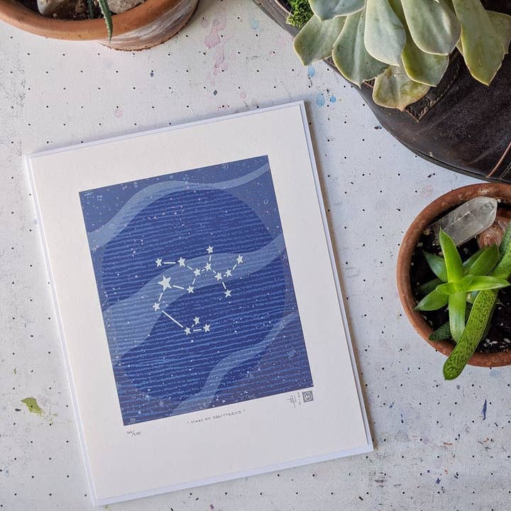 "Stars Of Sagittarius" Fine Art Limited Edition Serigraph for wholesale by Midnight Oil Studio & Workshop