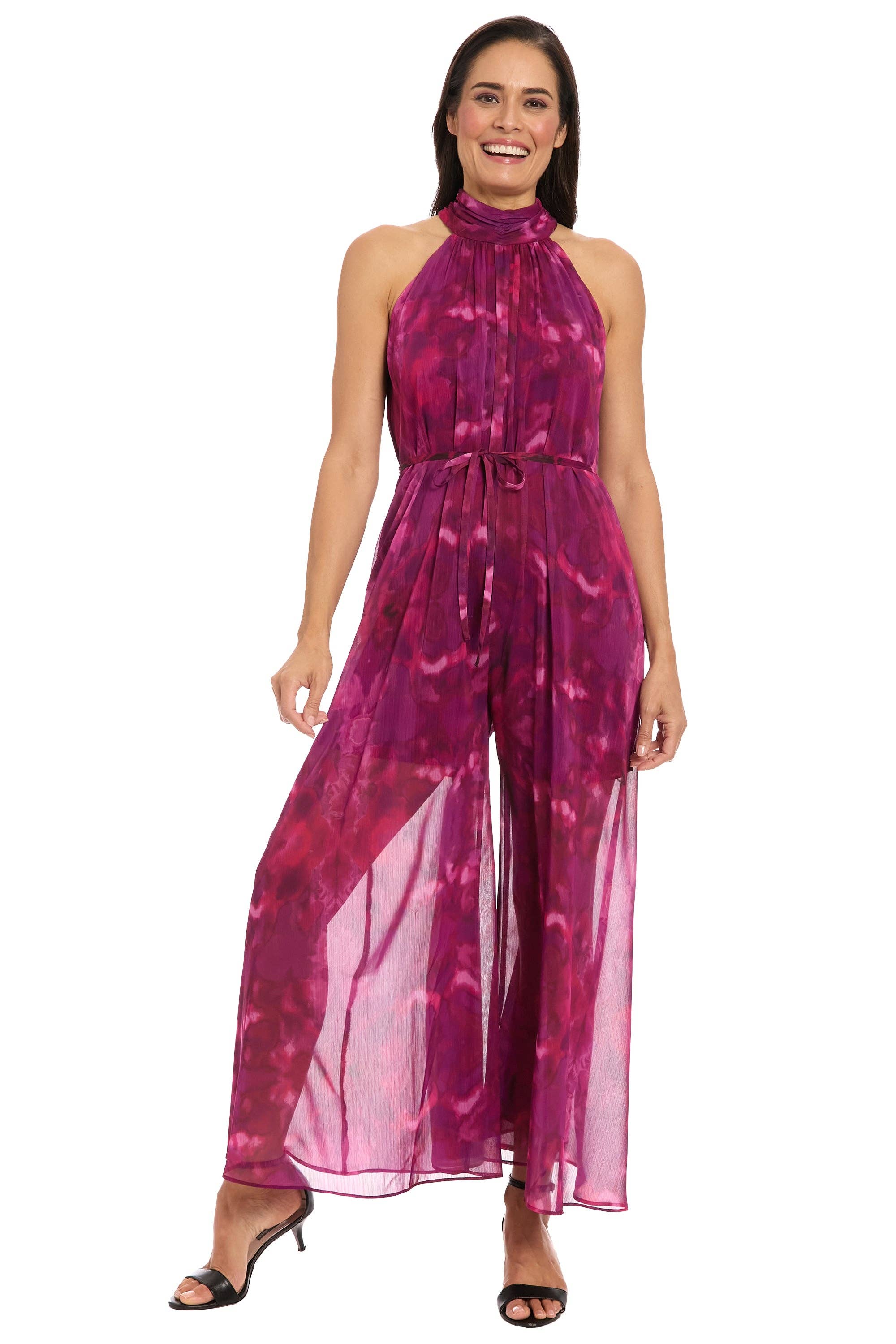 Maggy London Group - Wholesale Jumpsuit - Women's - FLOWY WIDE LEG HALTER JUMPSUIT0