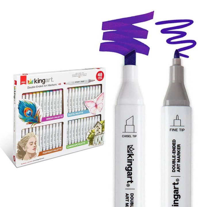 Pennarelli a Doppia Punta ad Alcol – 48 Colori per la vendita all'ingrosso da parte di KINGART