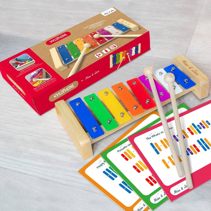 Max & Lea – wholesale Musikalisk leksak - Barn och baby – Xylofon: Träinstrument för barn med 7 musikstycken5