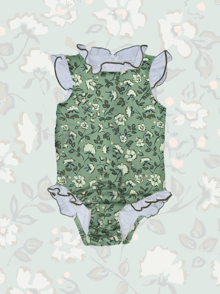 Traje Bingley en Azul Verdoso Flor de Mimosa para venta al por mayor de Sun House Children's