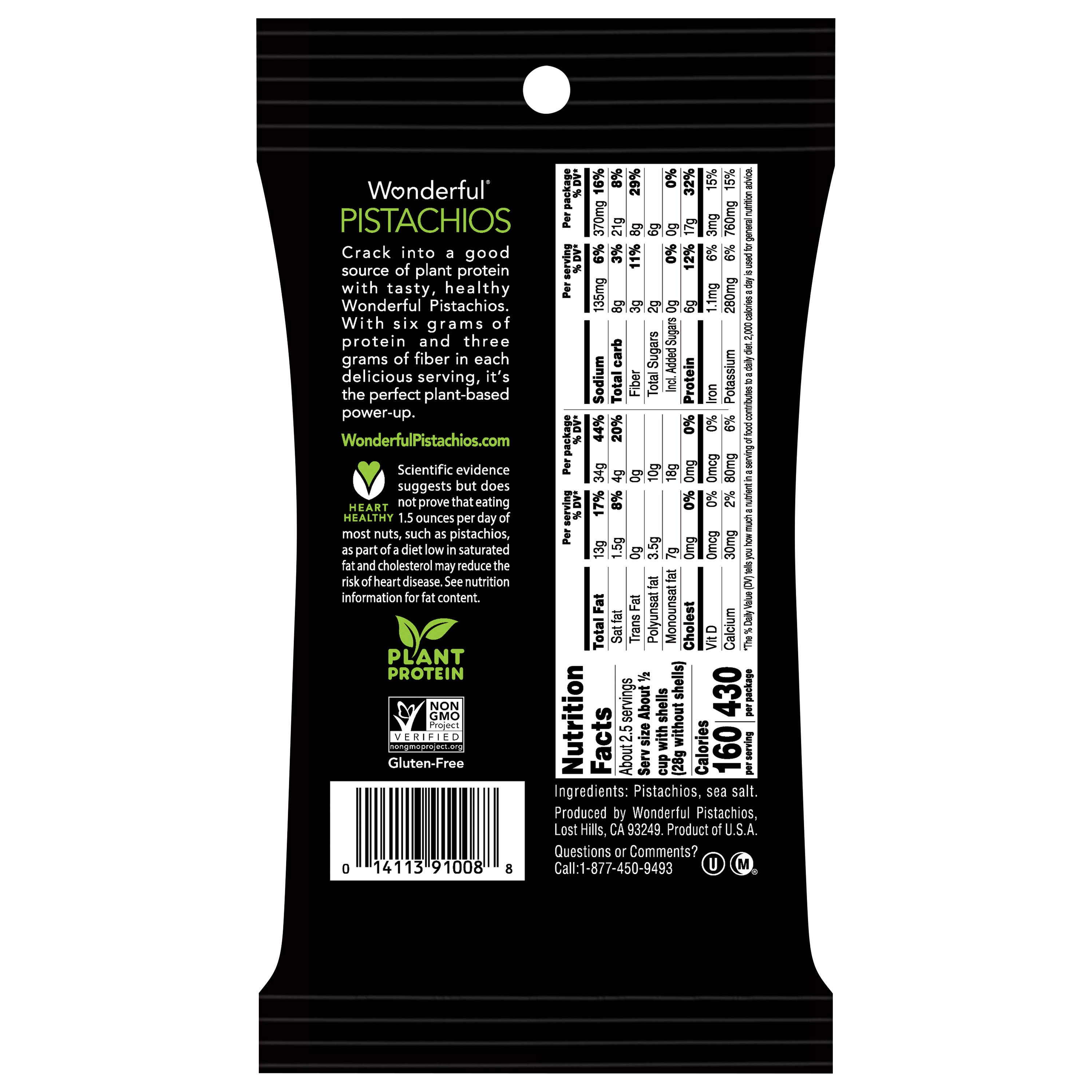 Wonderful Pistachios - Wholesale Nuts - Wonderful Pistachios In Shell Roasted & Salted 5oz (8 pack)2