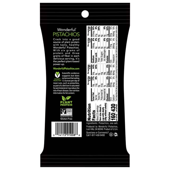 Wonderful Pistachios - Wholesale Nuts - Wonderful Pistachios In Shell Roasted & Salted 5oz (8 pack)2