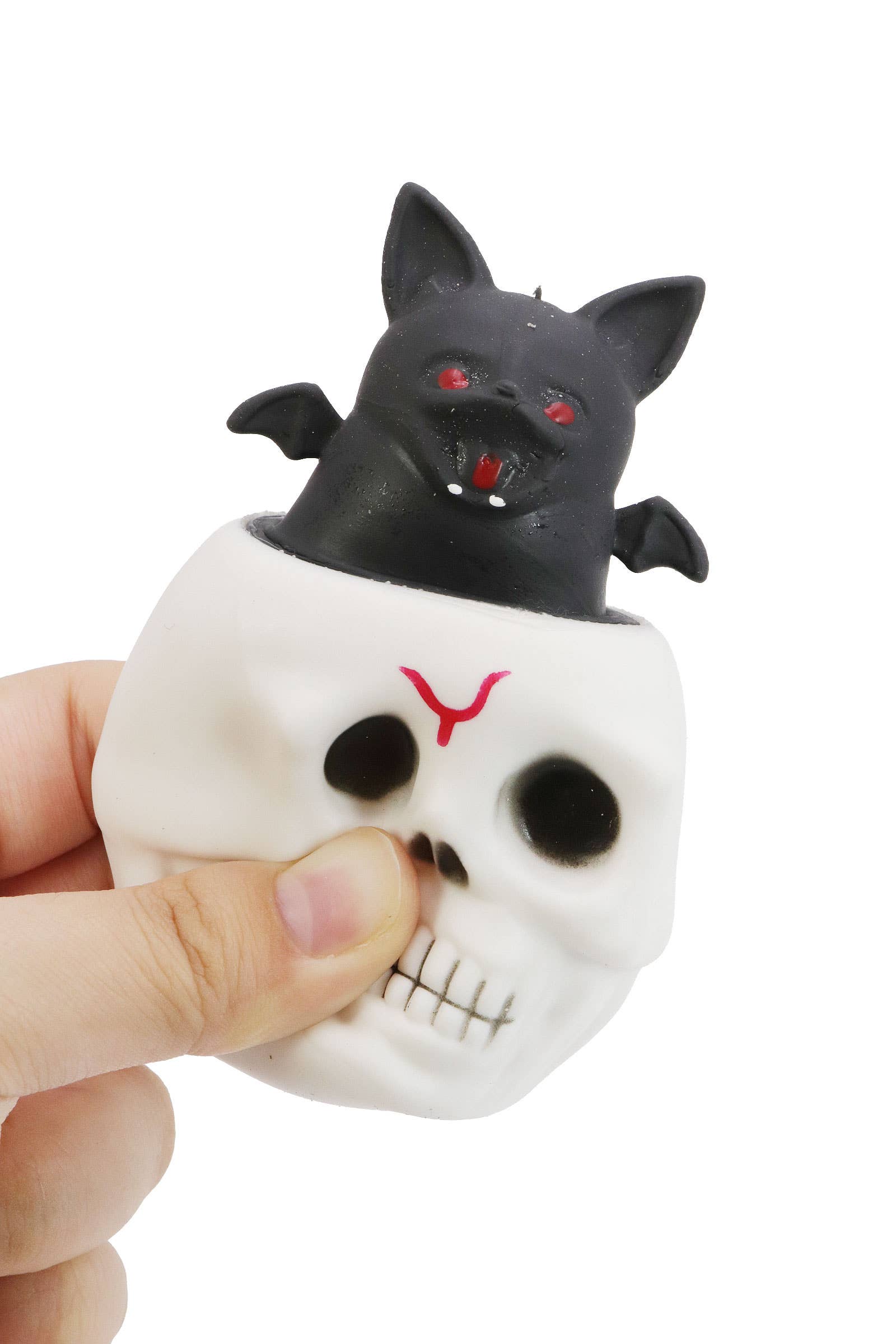 AS SHOWN Skull Bat Pop-up Halloween Squishy Toy for wholesale on Faire4