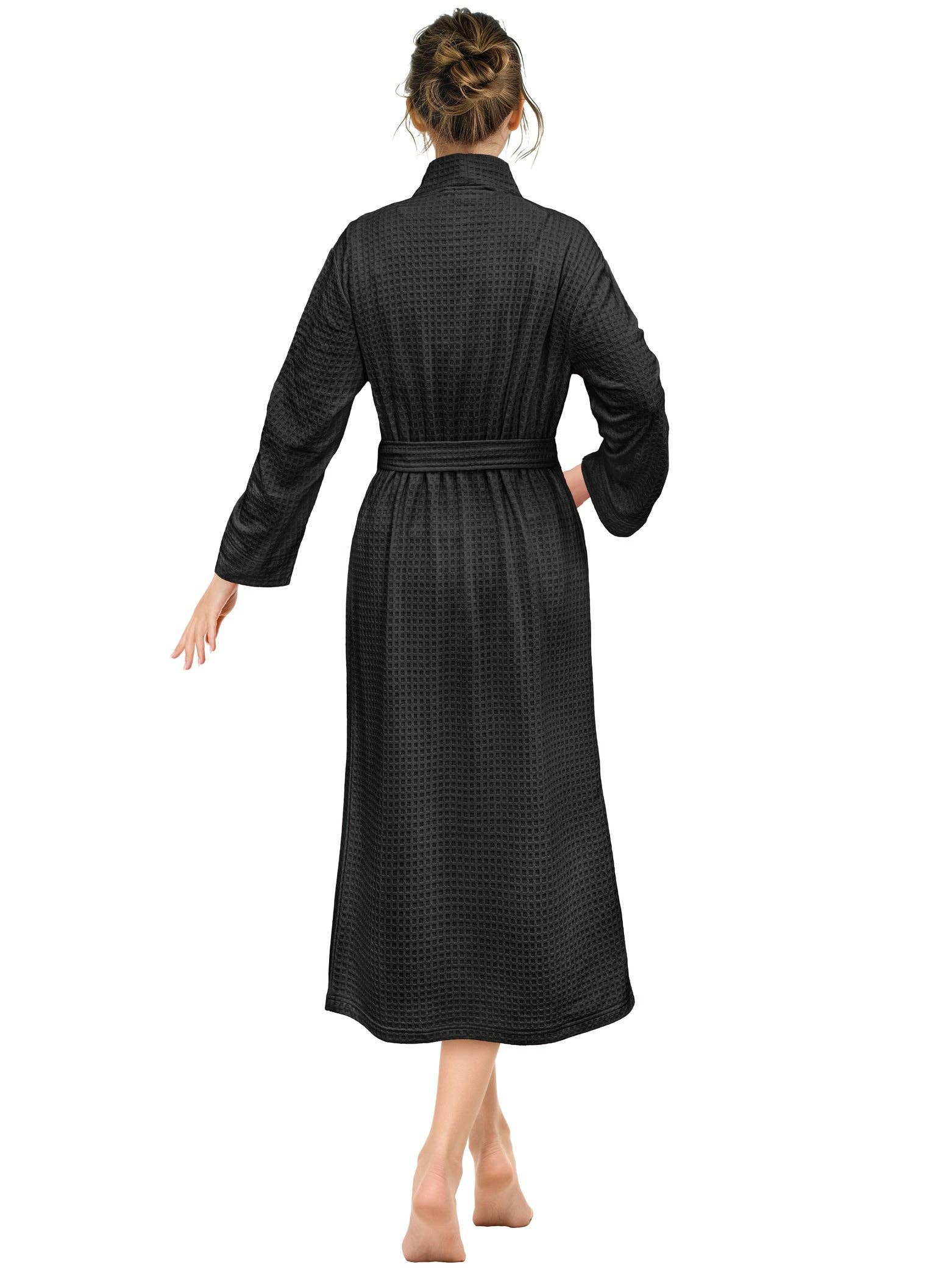 Pavilia - Wholesale Robe - Women's - Women's Waffle Texture Knit Robe1