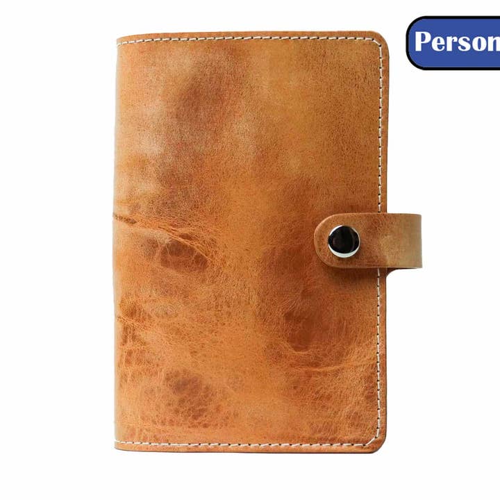 Planner de argolas - staff - couro vintage natural por atacado de MoinDori Hamburg