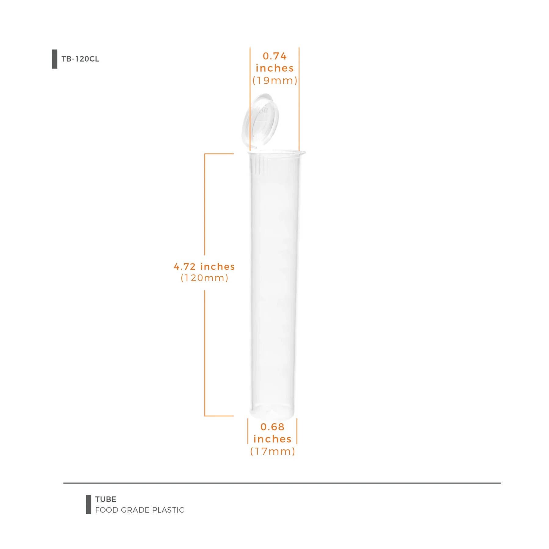 Human Objects® - Wholesale Jar - 120mm Rx Squeeze Tubes Translucent Clear6