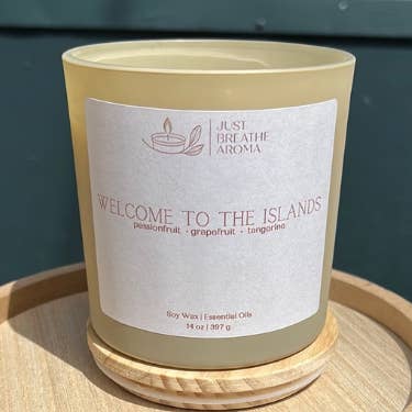 Bienvenue dans les îles | bougie de 14 oz | bougie d'aromathérapie pour la vente par Just Breathe Aroma