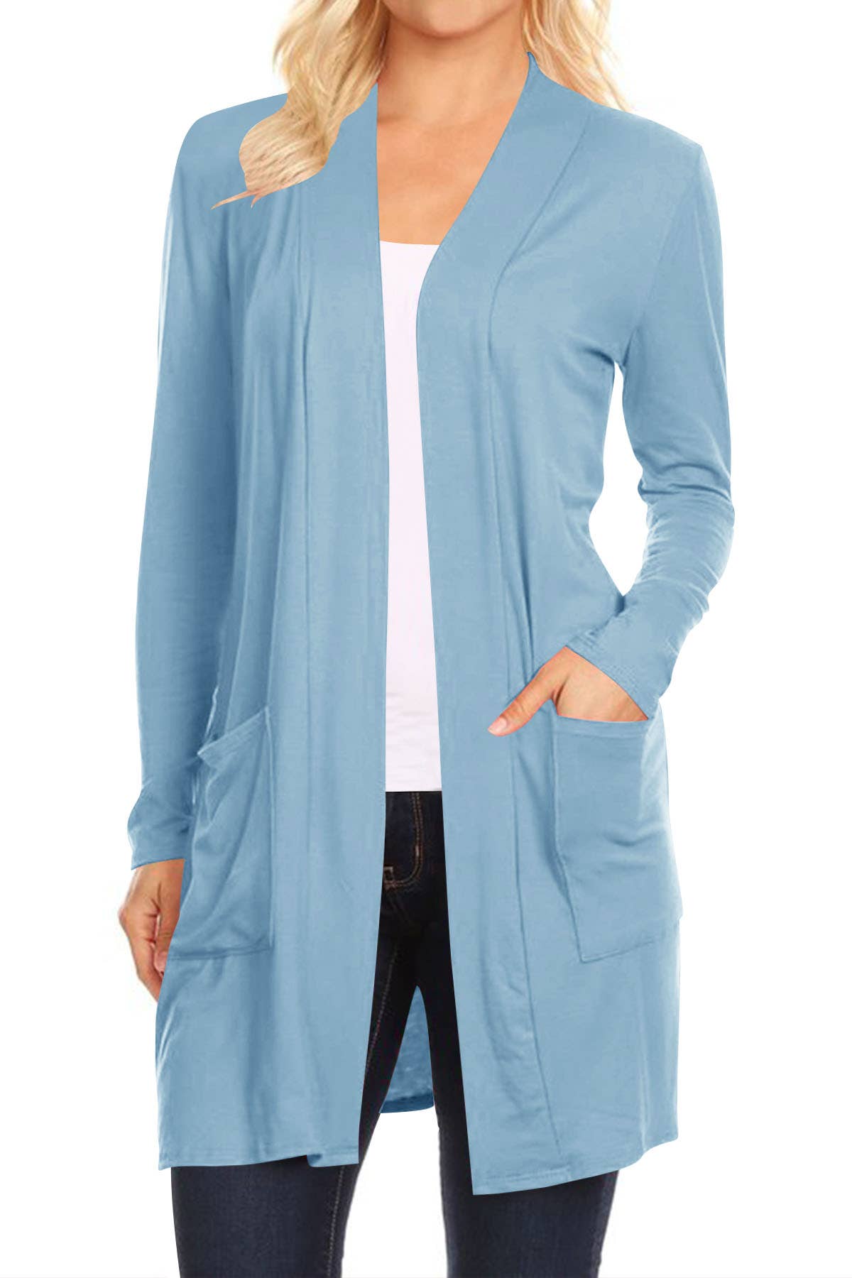 MOA COLLECTION - Wholesale Cardigan - Women's - Casual Solid Open Front Basic Cardigan Jacket8