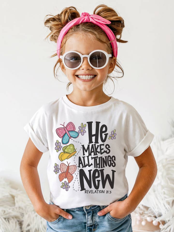 He makes all things new SS tee for girls for wholesale by Initial Request