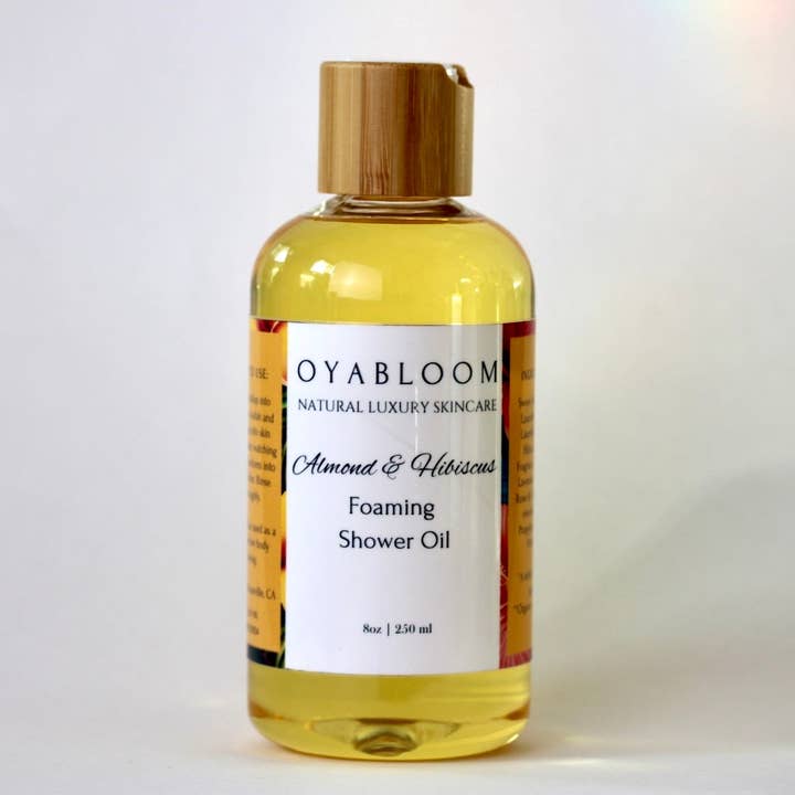Almond & Hibiscus Shower Oil for wholesale by Oyabloom