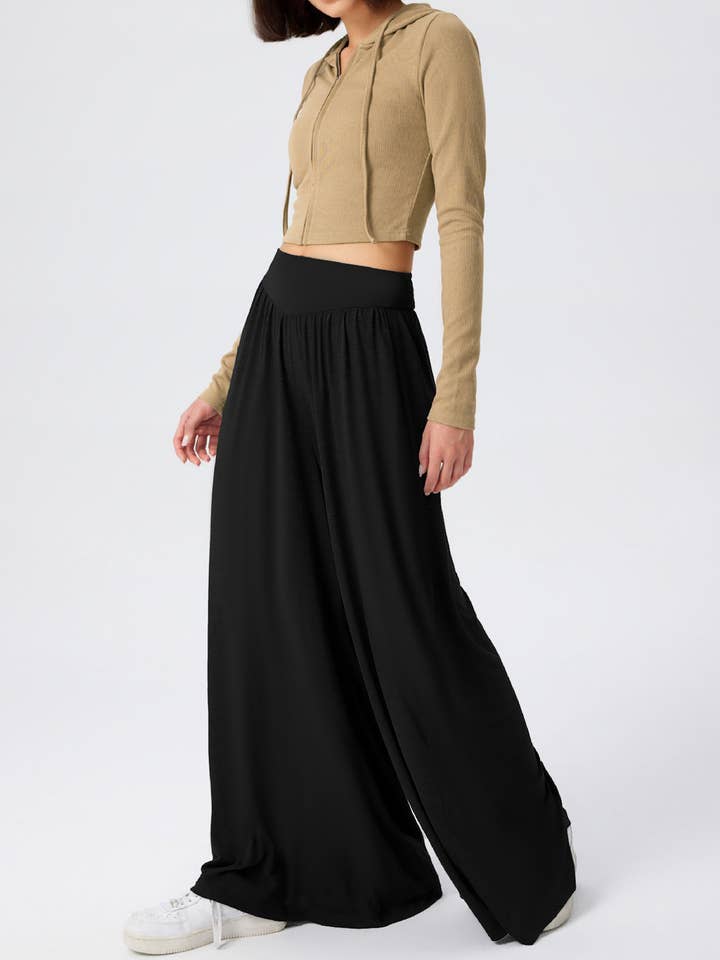 Wholesalesir - Wholesale Pants - Women's - Leisure High Waisted Wide Leg Pants6