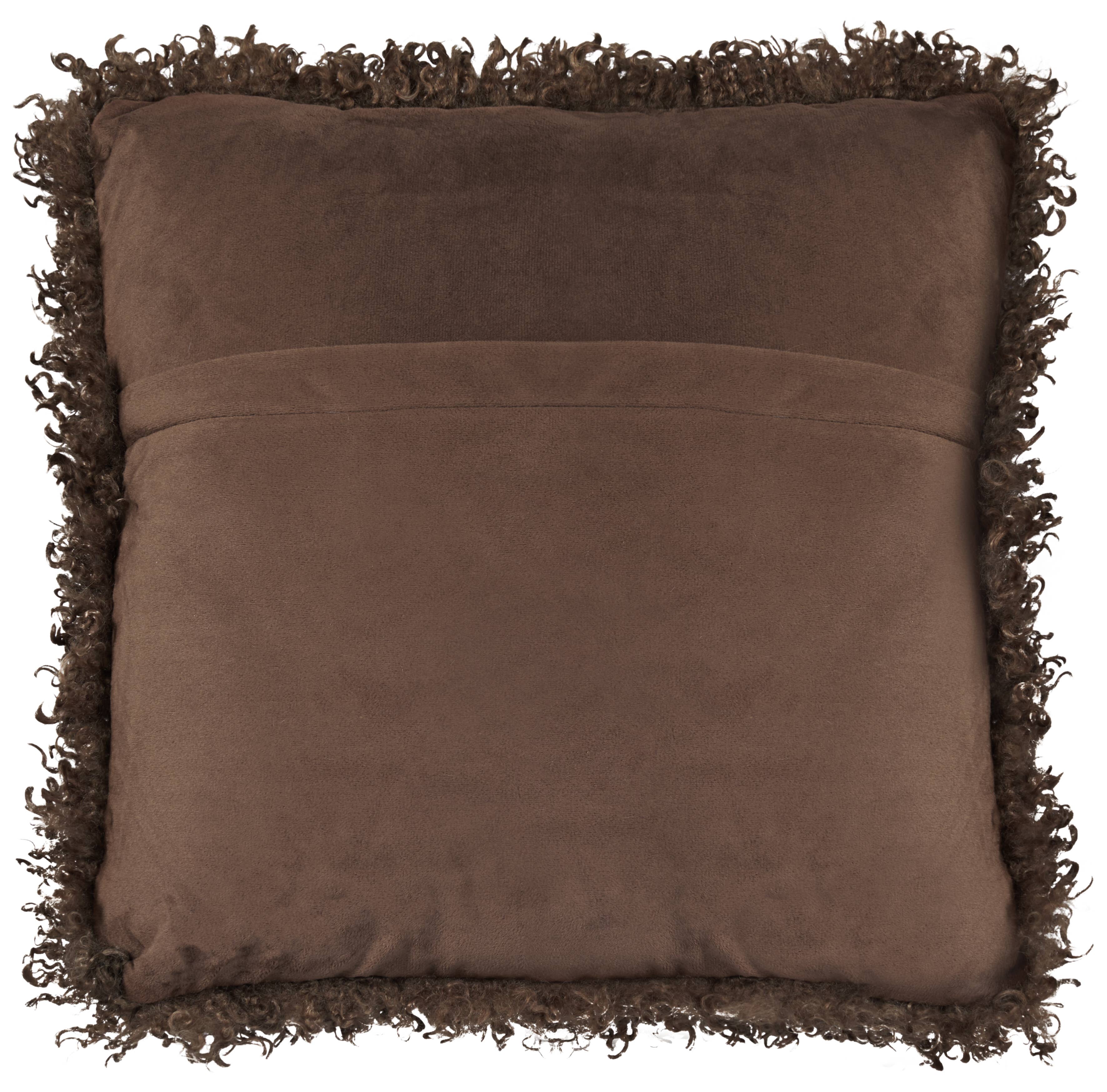 Skinnwille Home - Wholesale Throw/Decorative Pillow - Wooly Cushion - Brown1