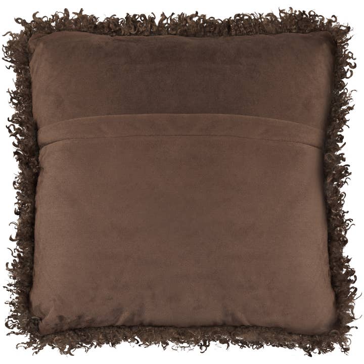 Skinnwille Home - Wholesale Throw/Decorative Pillow - Wooly Cushion - Brown1