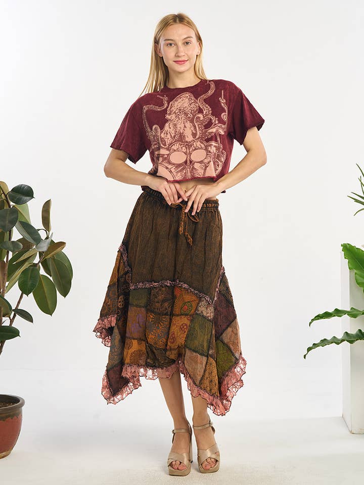 FALDA DE ALGODÓN (KT-1609) para venta al por mayor de Kathmandu Imports