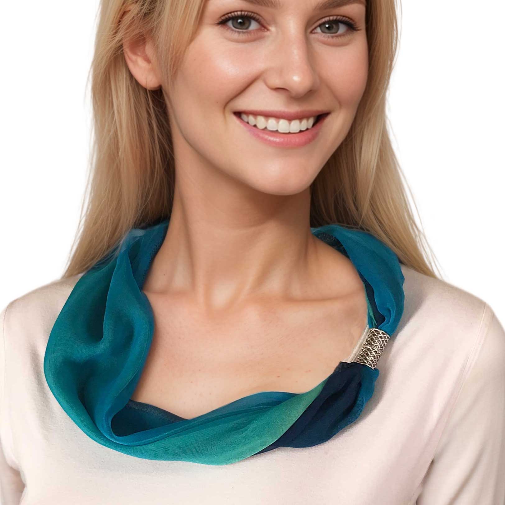 The Magic Scarf Company - Wholesale Scarf – Women's - 2901 - Magnetic Clasp Silky Dress Scarves9