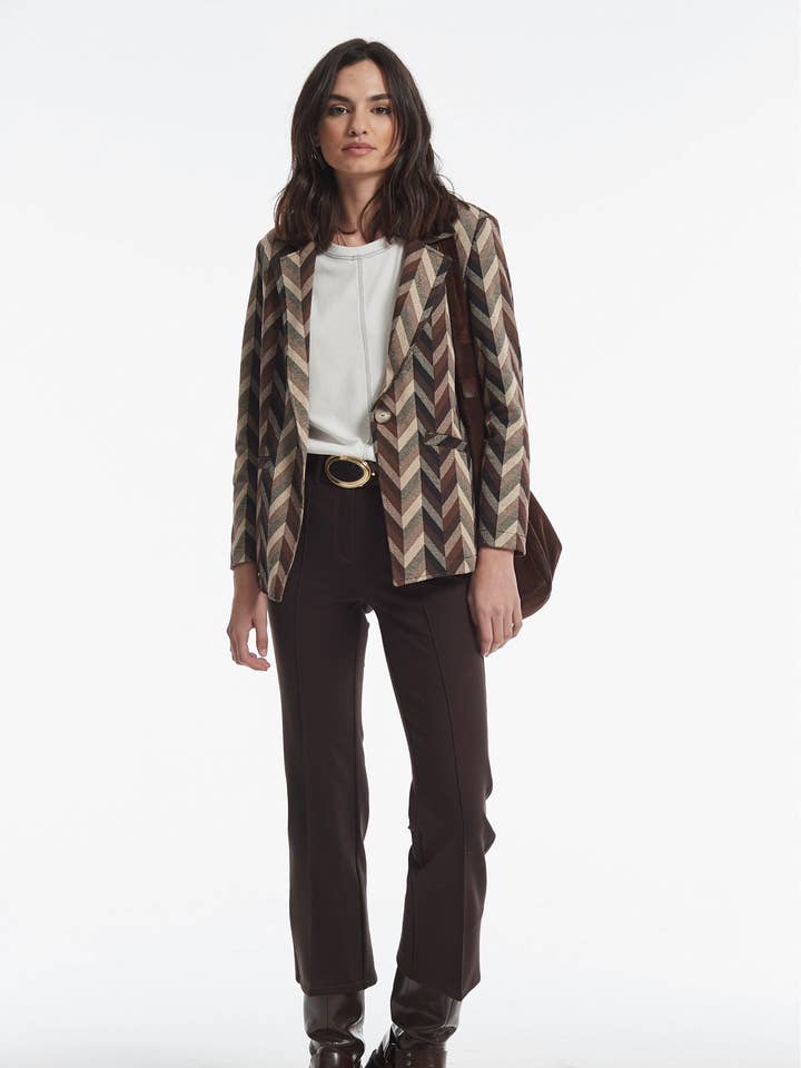 Yodia Herringbone Knit Jacquard Jacket for wholesale by OKY