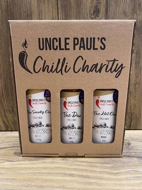 Gift Pack Award Winning Chilli Sauces (Christmas) for wholesale by Uncle Paul's Chilli Charity Farm