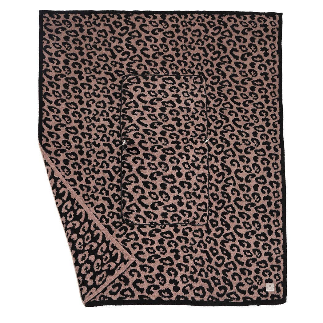 Fashion City - Wholesale Throw Blanket - 2 In 1 Leopard Print Throw Blanket & Pillow2