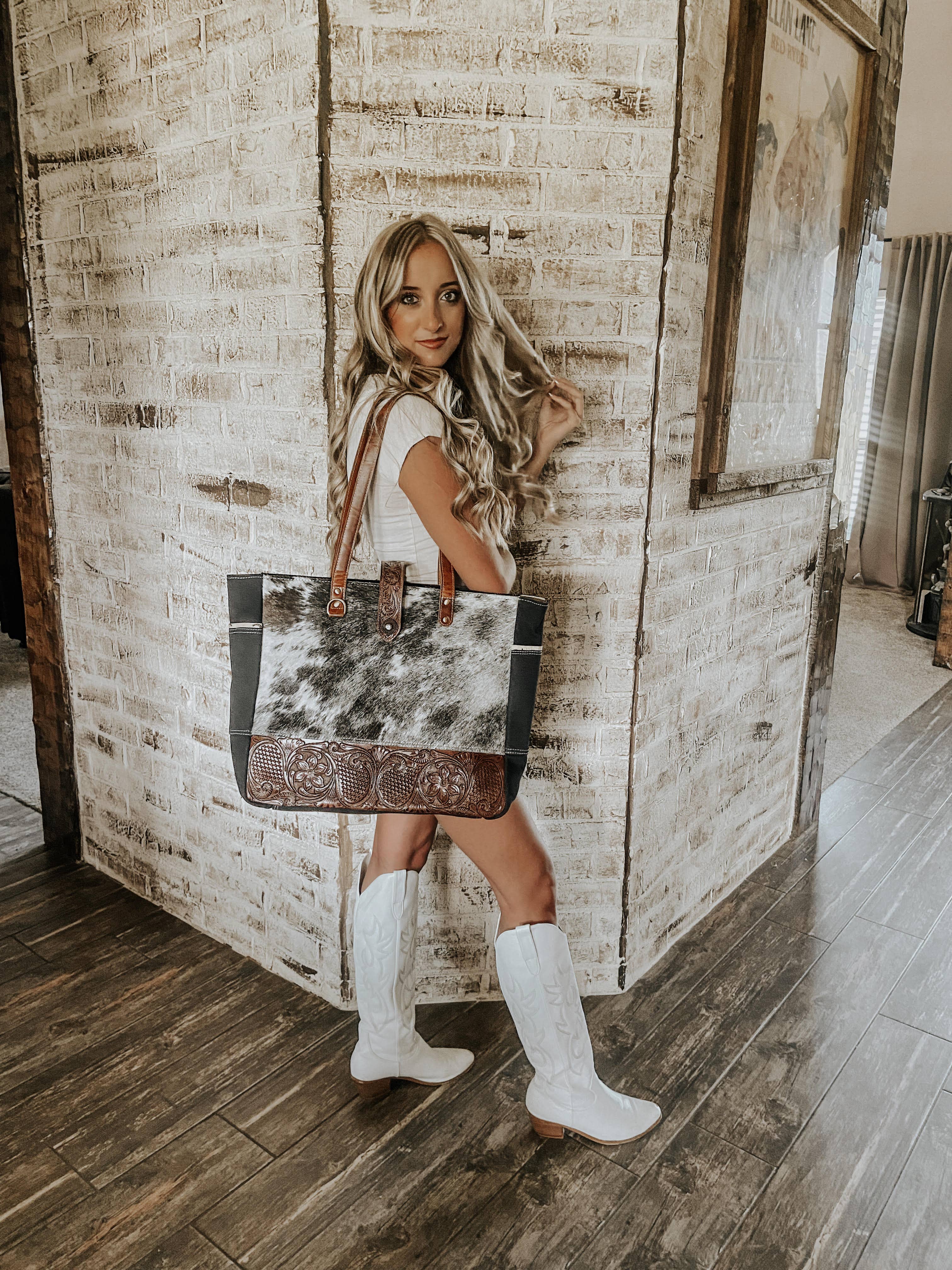 Texas Western Cowhide Bags and More – Sacola - Mulher por atacado – Mala Darby Carry All, Mala de Fim de Semana, Mala para Computador Weekender