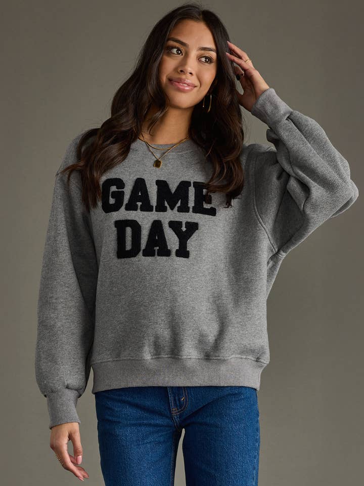 Dk. Gray Game Day Sweatshirt for wholesale by Panache Apparel Co.