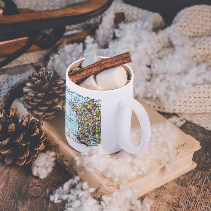 3dRose - Venta al por mayor Taza - 3dRose, Mapa colorido de Francia - viaje - Europa, Taza11