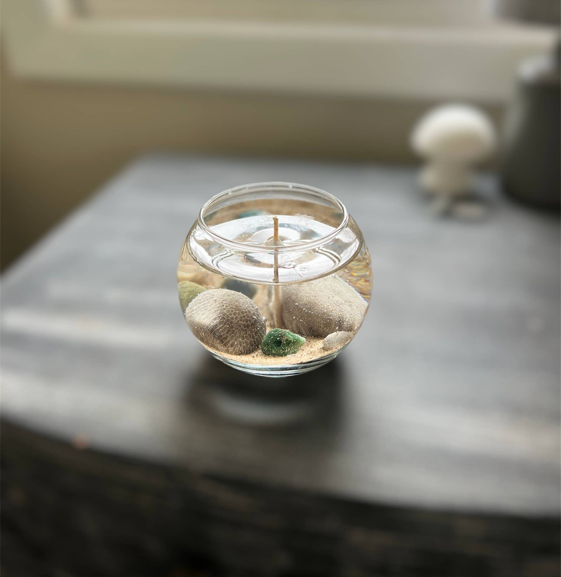 Rock Bottom Candle Company – Engroshandel Glaslys – Cedar Pine Petoskey Stone Fishbowl Rock Lys, 16oz7