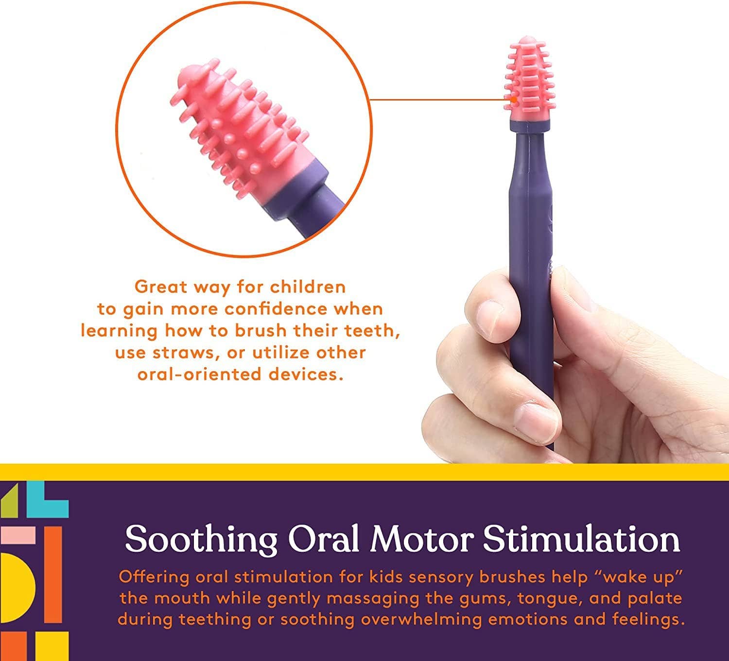 Special Supplies - Wholesale Toothbrush - Kids & Baby - Sensory Mouth Brushes and Oral Stimulation Tools for Kids and Adults, 6 Pack, with Soft Textured Heads, Travel Case Included5