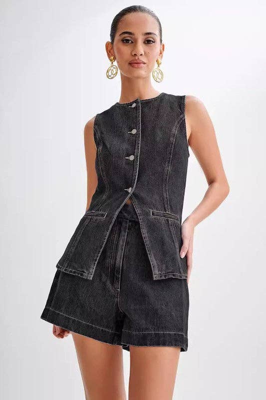 By Claude - Wholesale Top & Short Set (NOT Loungewear) - Women's - WOMEN FASHION DENIM TWO PIECE SET15