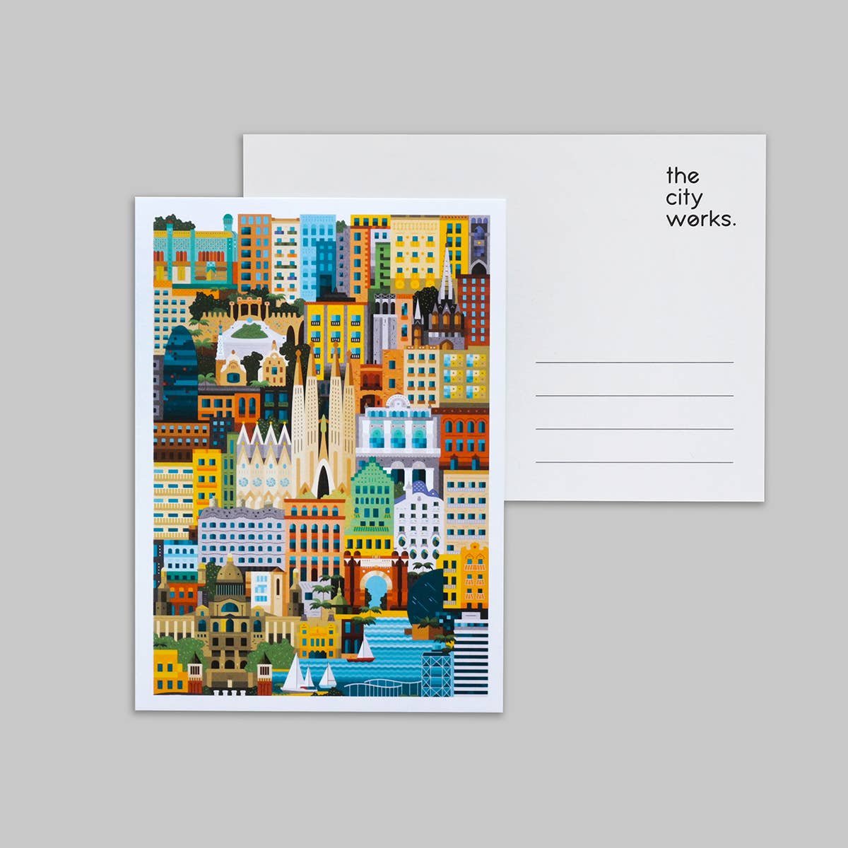 The City Works – wholesale Postcard – Barcelona Colourful Postcard0