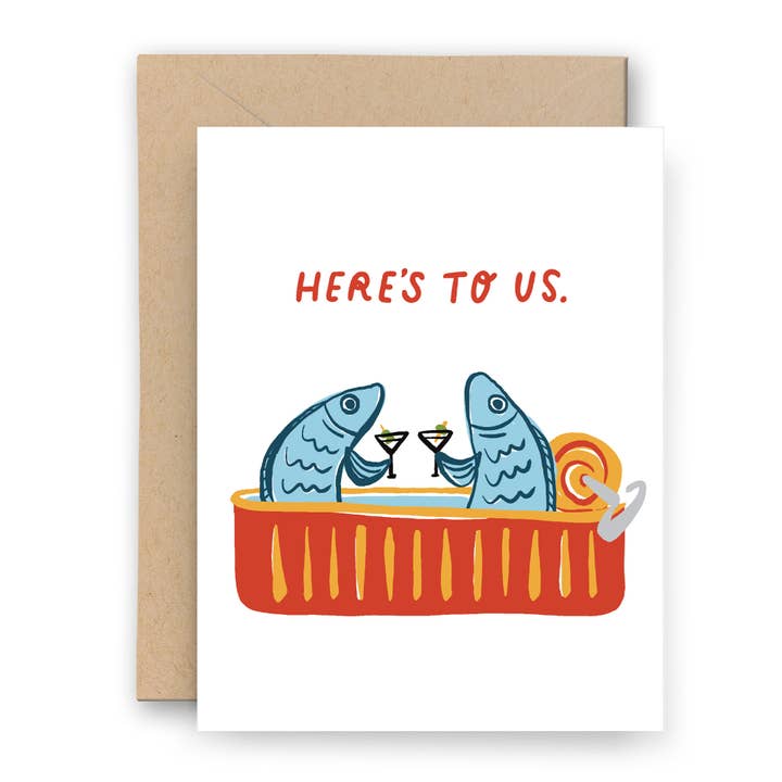 Sardini Martini Card | Anniversary | Tinned Fish | Sardines for wholesale by Finch and Flourish Paper Goods