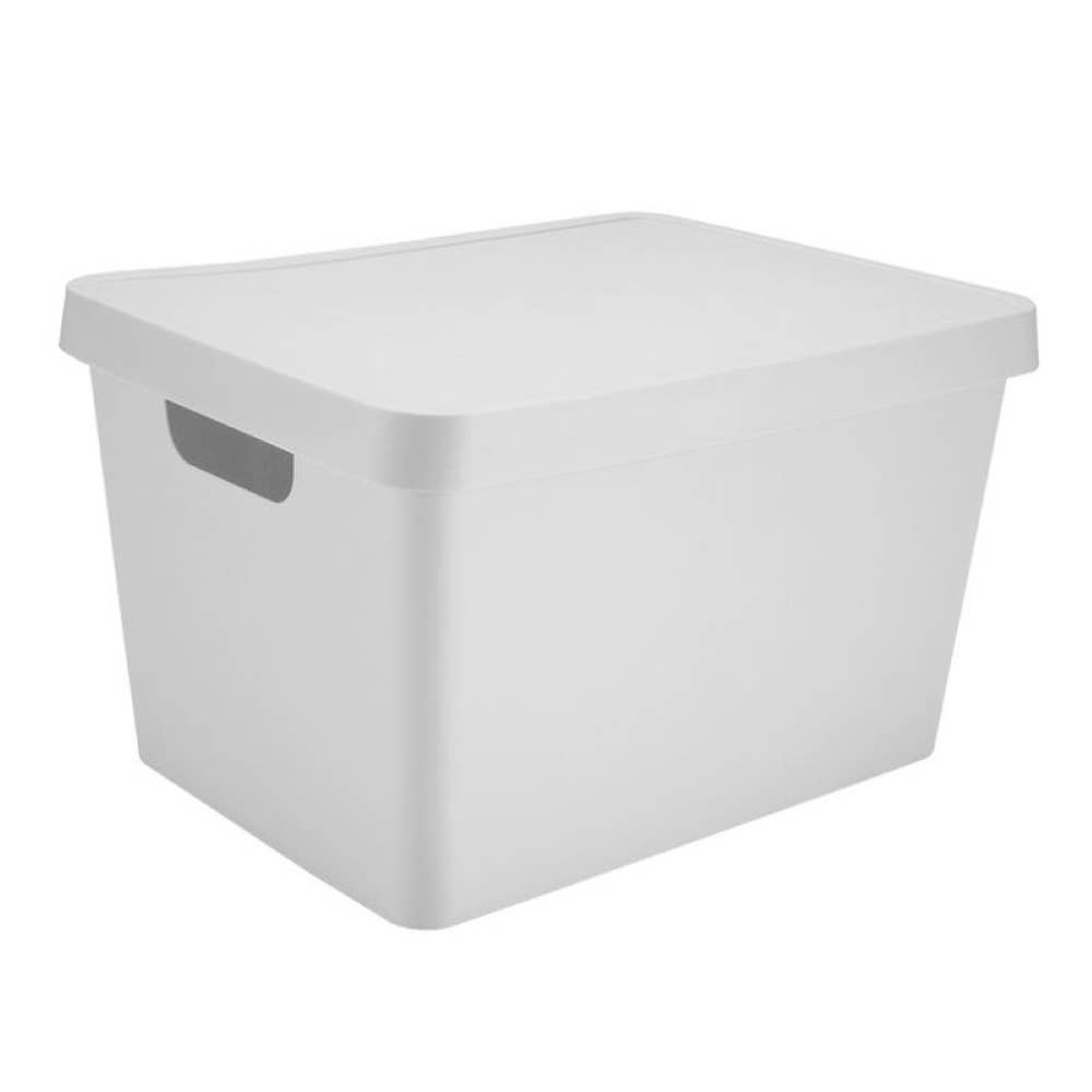 Moda at Home Enterprises, Ltd – wholesale Storage Bin – N&T CAVAN STORAGE BOX WITH LID 17L WHITE0