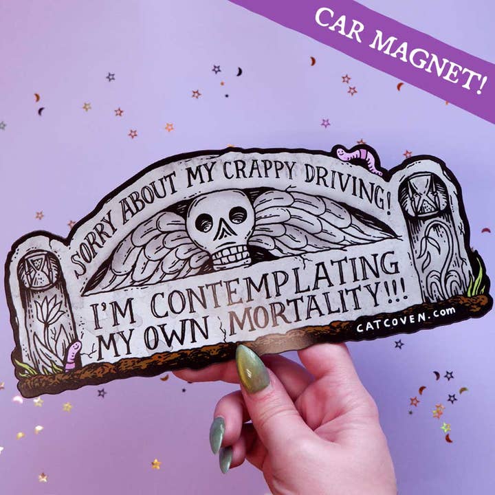 Mortality - Car Magnet for wholesale by Cat Coven