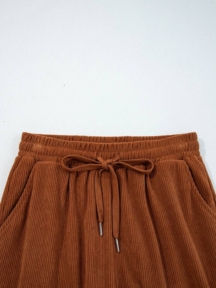 FULL TIME PURCHASE - Wholesale Pants - Women's - Drawstring Elastic Waist Casual Corduroy Pants6