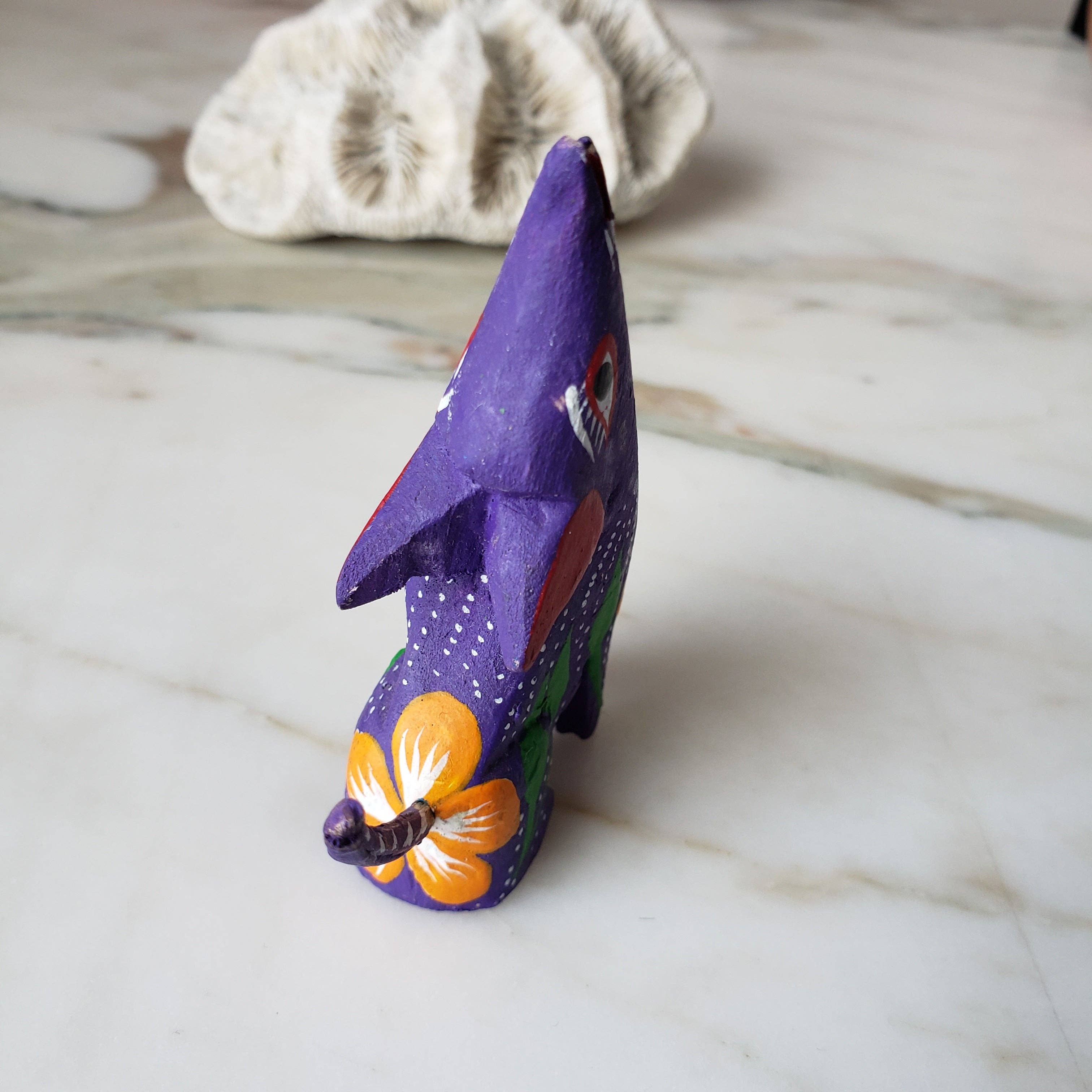 The Little Pueblo - Wholesale Decorative Figurine - Oaxacan Alebrije Coyote Mini Wood Carving Mexican Hand Painted22