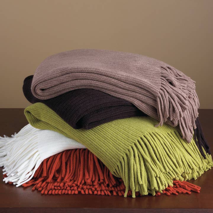Fennco Styles - Wholesale Throw Blanket - Faux Cashmere Soft 50"x60" Throw Blanket - Ivory