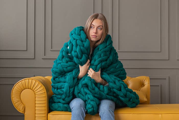 woolexperts – Manta para sofá por atacado – Cobertor gigante de tricô grosso 100% lã merino7