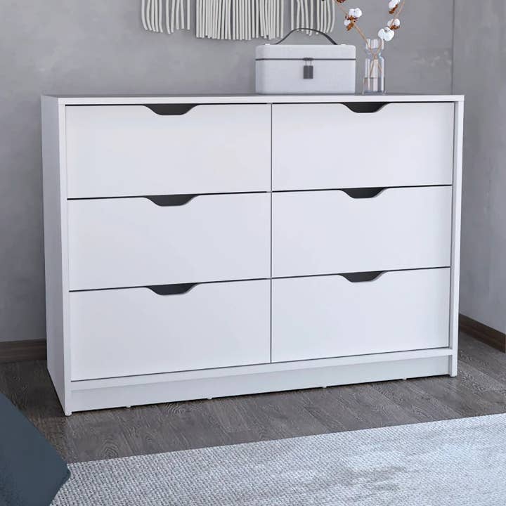 Commode Alliance, 4 tiroirs, blanche pour la vente par Yaxa